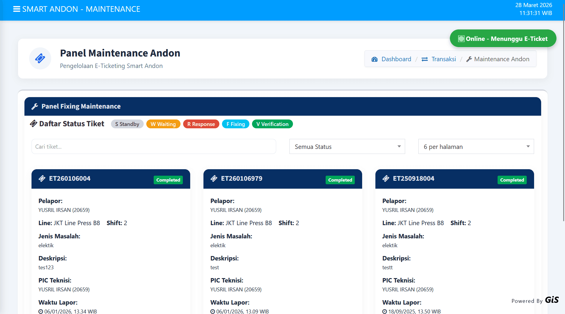Smart Andon Ticketing System