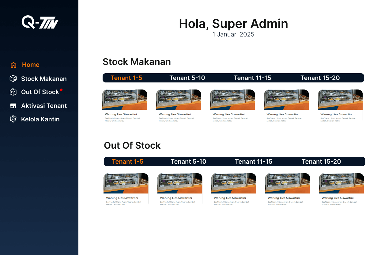 Q-Tin Dashboard UI